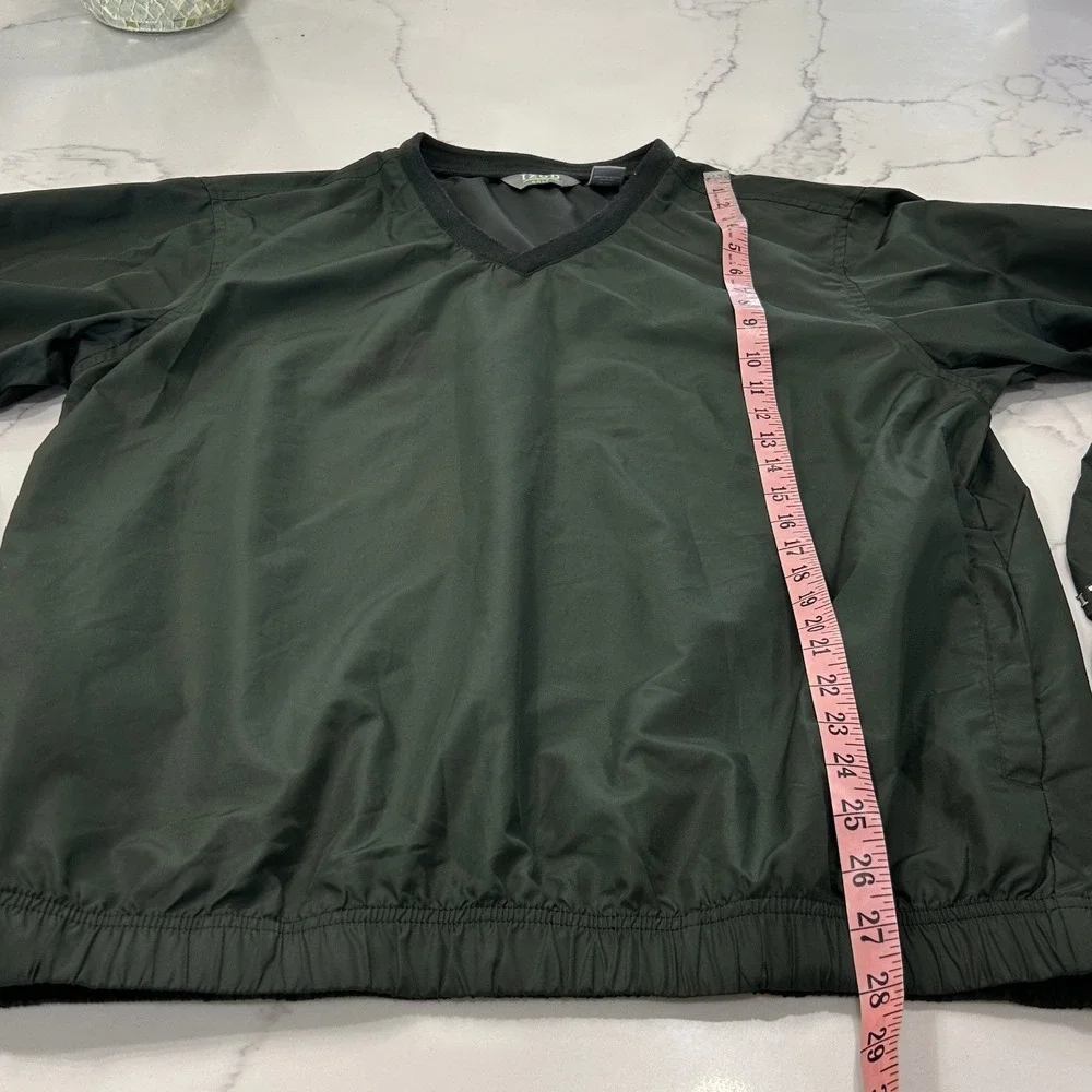 IZOD Golf Pullover Windbreaker Jacket Mens Medium V Neck‎ Long Sleeve